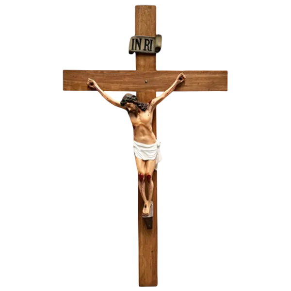 Crucifixo Madeira 140cm Cristo Resina 70cm