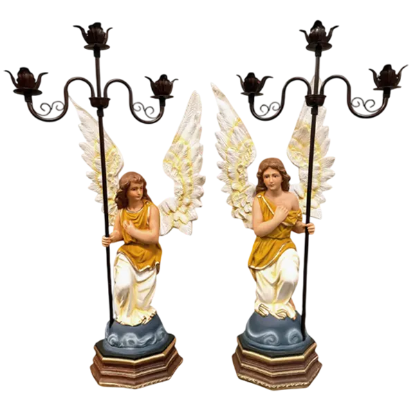 Imagem Anjo c/ Candelabro 104cm Ajoelhado (PAR)